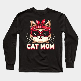 Cat Mom Funny Cat Mom Cat Lover Gift Long Sleeve T-Shirt